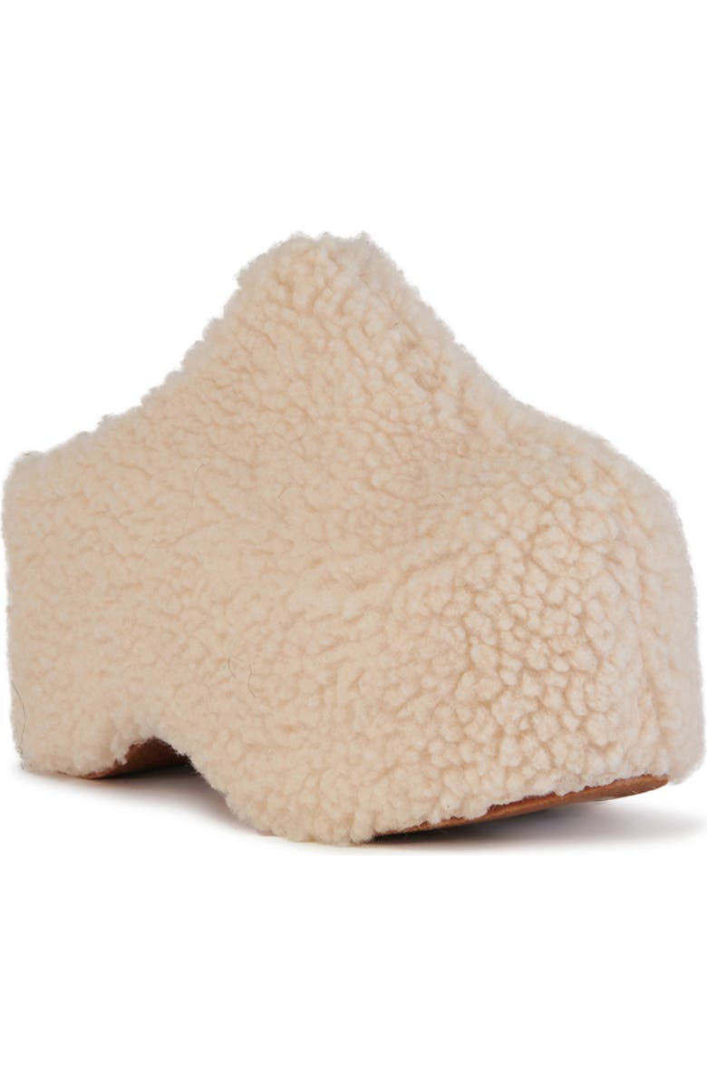 AZALEA WANG Dolorita Faux Shearling Clog, Main, color, Cream
