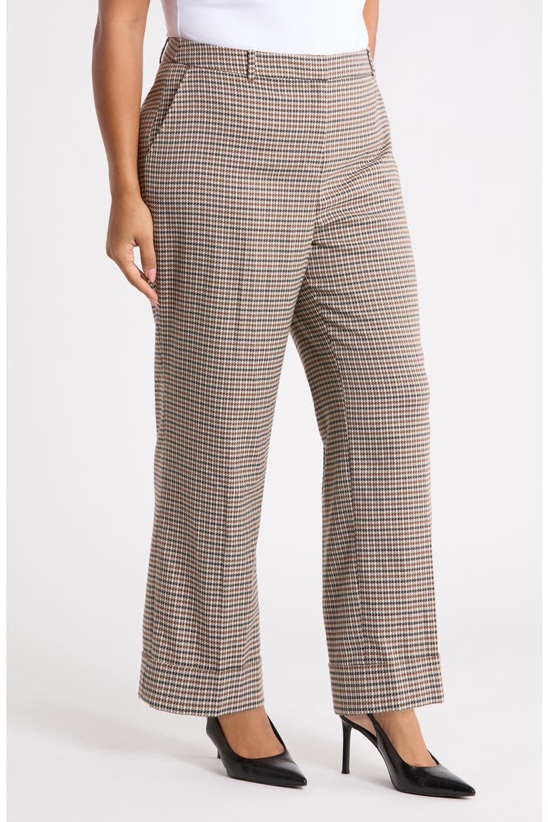 Houndstooth Cuffed Ankle Pants, Alternate, color, ANNE BLACK MULTI