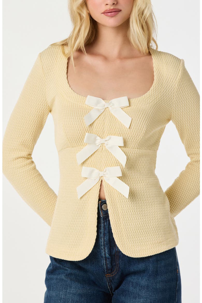 Split Front Bow Top, Alternate, color, YELLOW