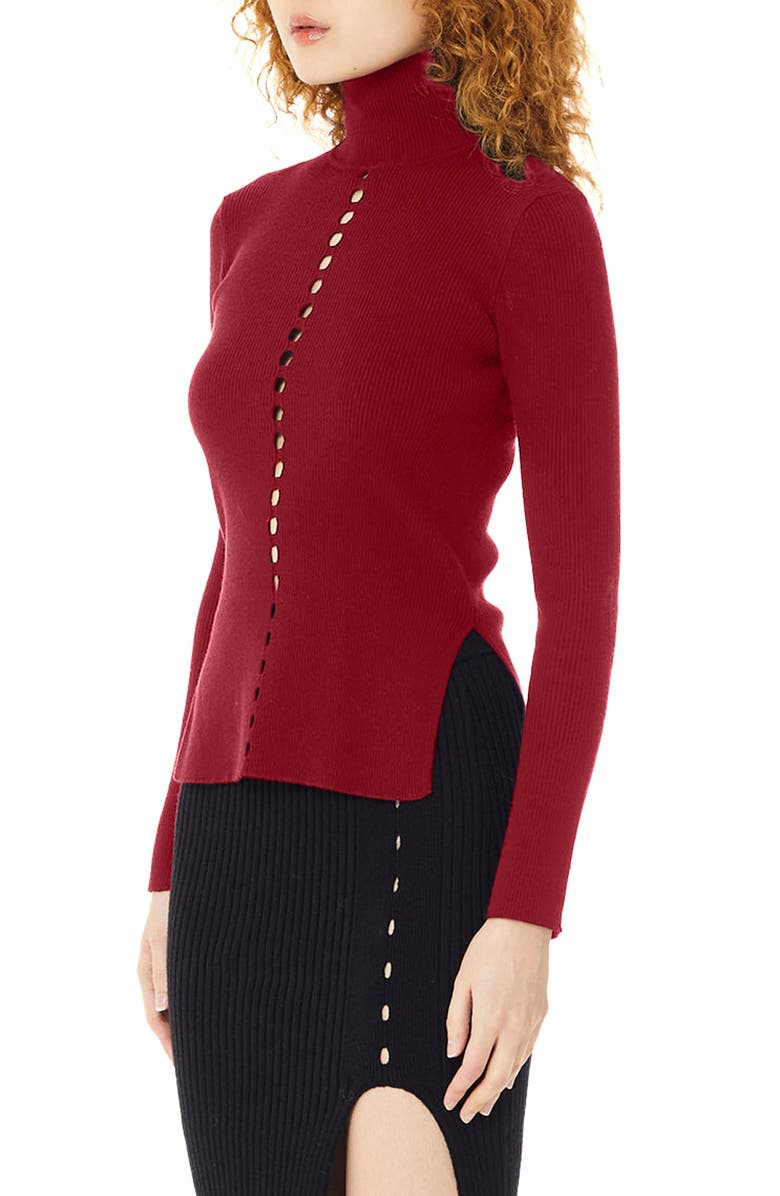 Find Me Now Turtleneck Rib Top, Alternate, color, Sangria