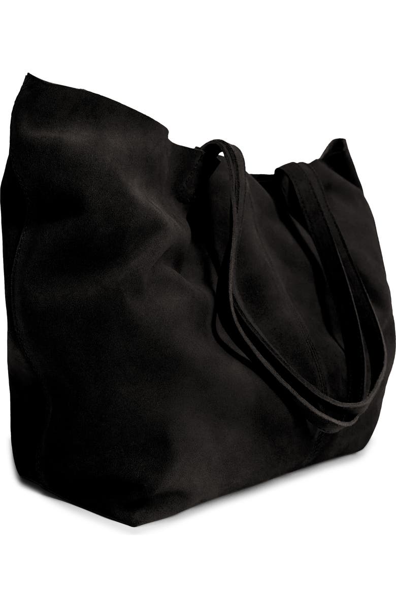 MANGO Leather Shopper, Alternate, color,