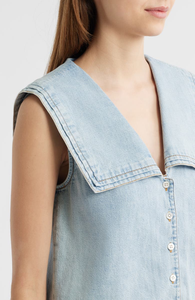 FRAME The Yacht Denim Sleeveless Top, Alternate, color, Attention