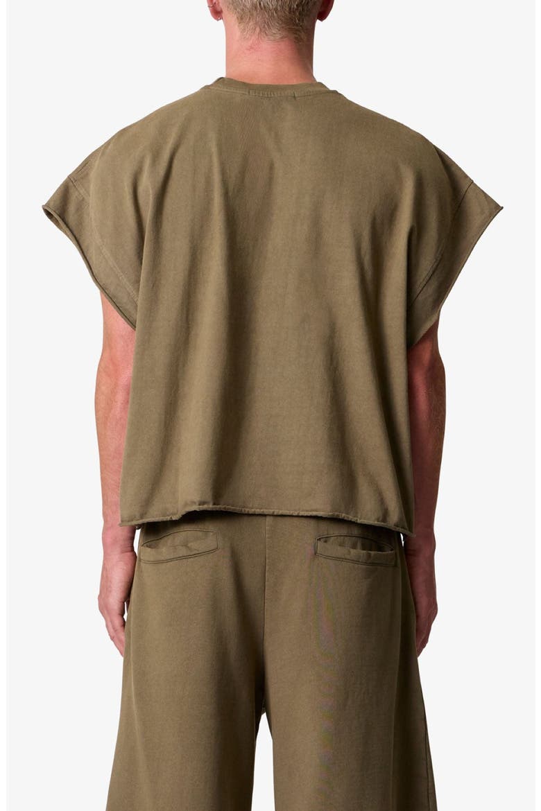 Distressed Cotton Cutoff T-Shirt, Alternate, color, OLIVE