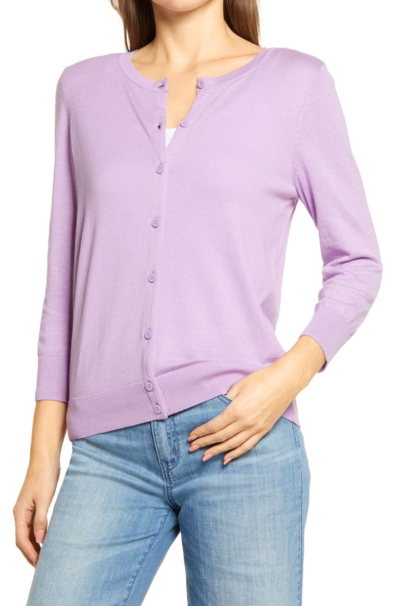 Halogen<sup>®</sup> Crewneck Cardigan, Alternate, color, 