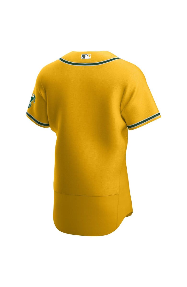 Nike Men's Nike Gold Oakland Athletics Authentic Official Team Jersey, Alternate, color, 