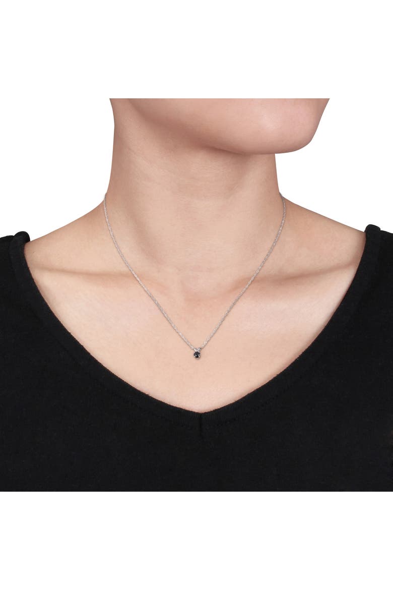 1/4 CTW Black Diamond Solitaire Necklace 14k, Alternate, color, Diamond