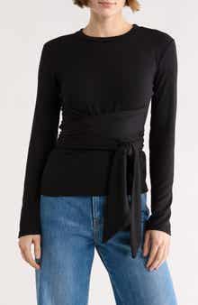 GO COUTURE Tie Front Knit Sweater