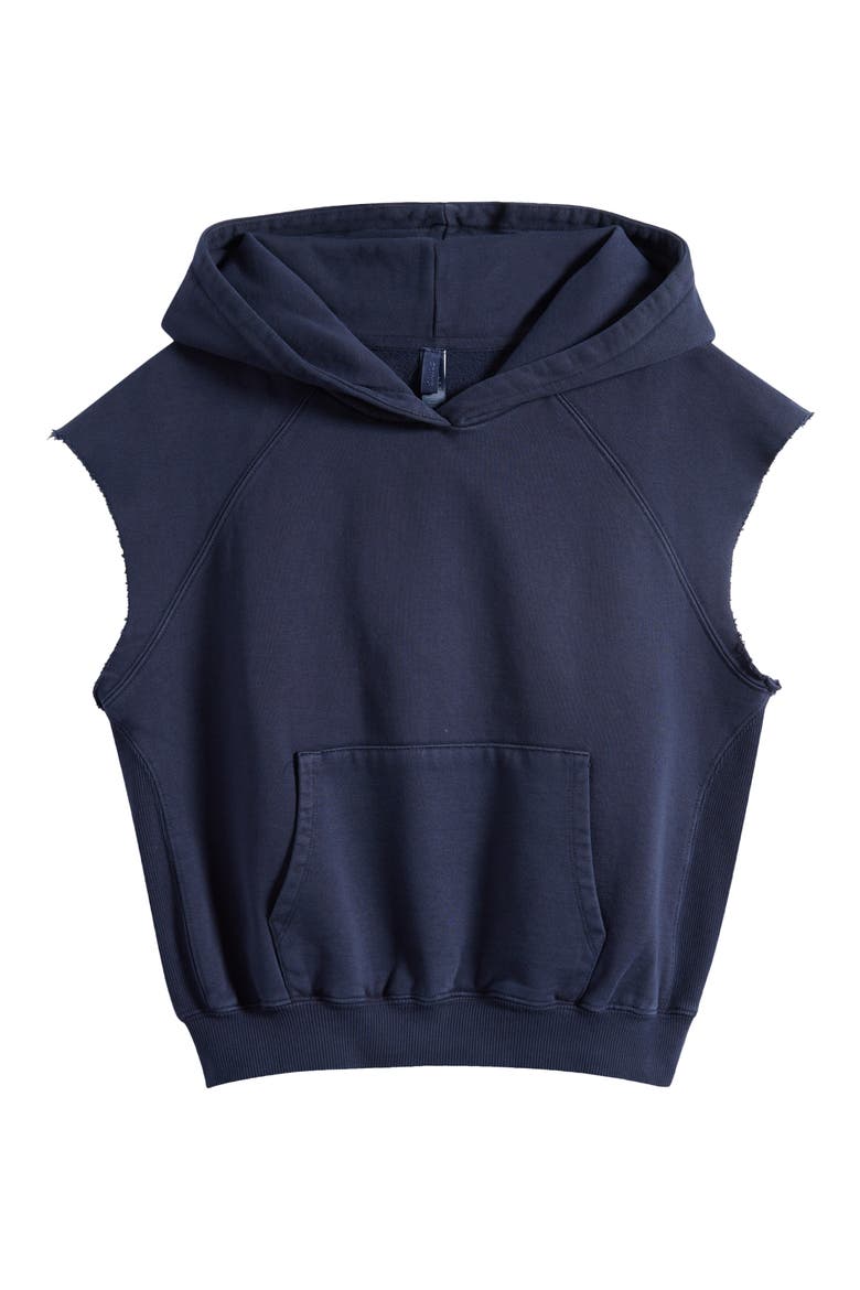 Boyfriend Fleece Muscle Hoodie, Alternate, color, NAVY