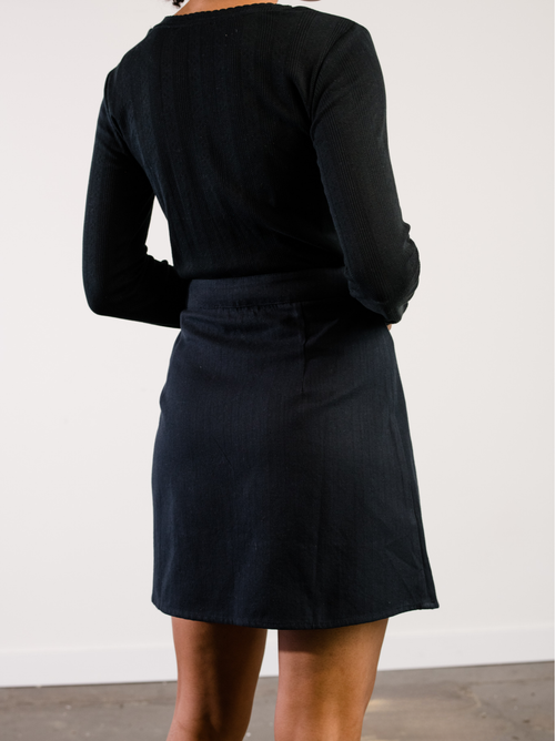 Able Micayla Wrap Mini Skirt In Black