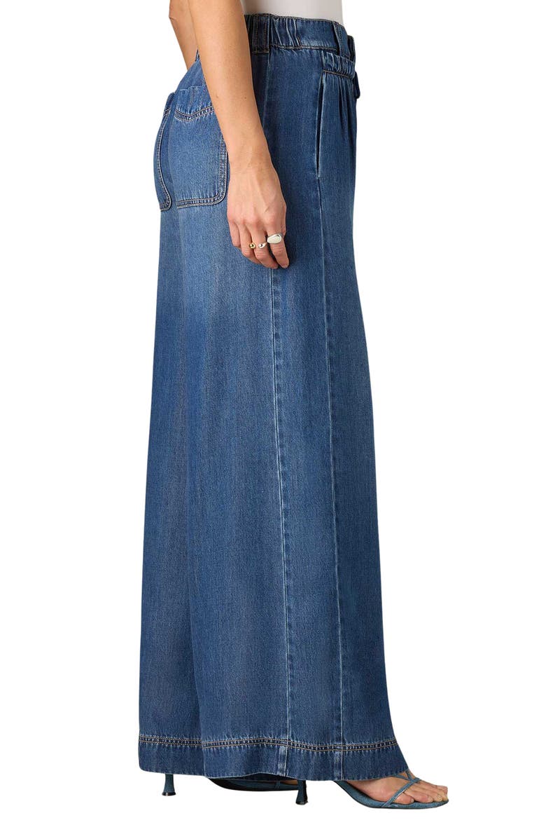 Ultra Skyrise Drawstring Waist Wide Leg Jeans, Alternate, color, MID BLUE