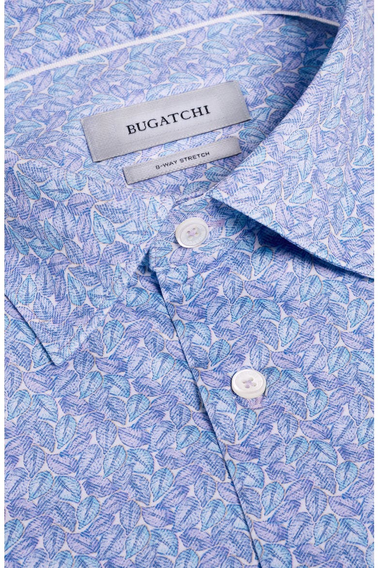 Milo OoohCotton® Leaf Print Short Sleeve Button-Up Shirt, Alternate, color, IRIS