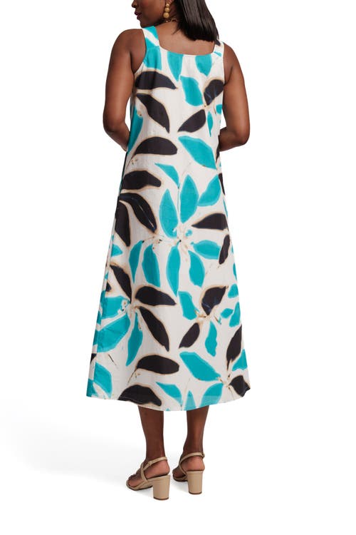 Frances Valentine Lynda Maxi Dress Banana Leaf In Blue