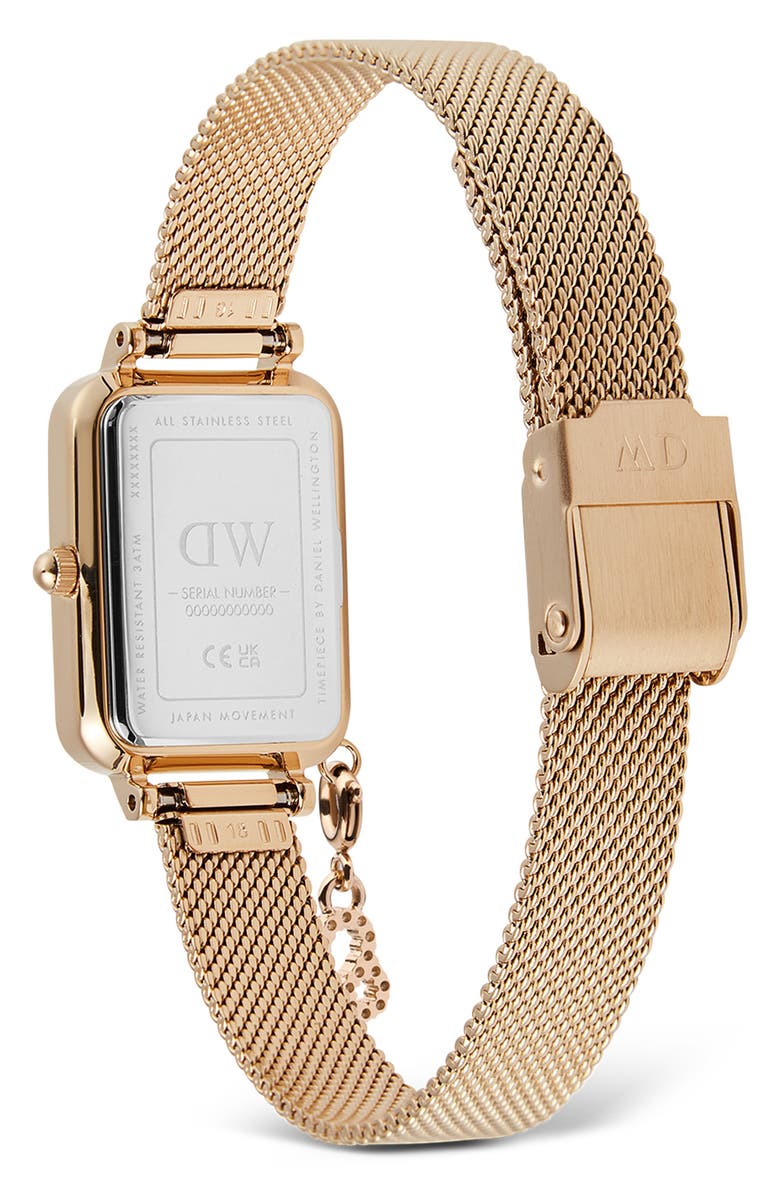 Daniel Wellington Quadro Mini Crystal Zodiac Bracelet Watch, 15mm, Alternate, color, Gold