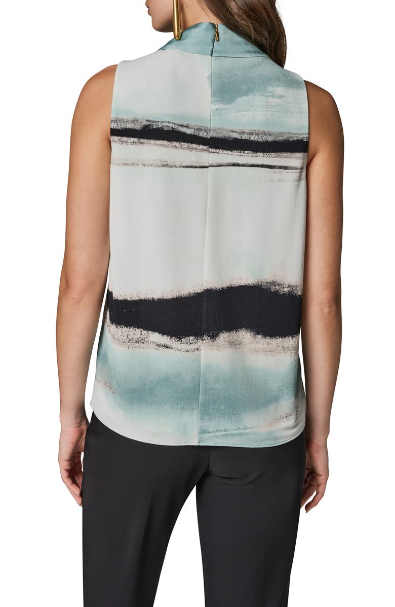 Donna Karan New York Abstract Print Drape Shoulder Tank, Alternate, color, 