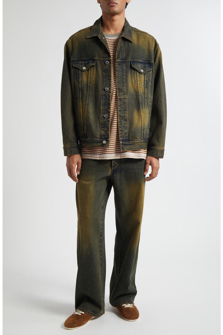 Oversize Denim Worker Jacket, Alternate, color, BROWN