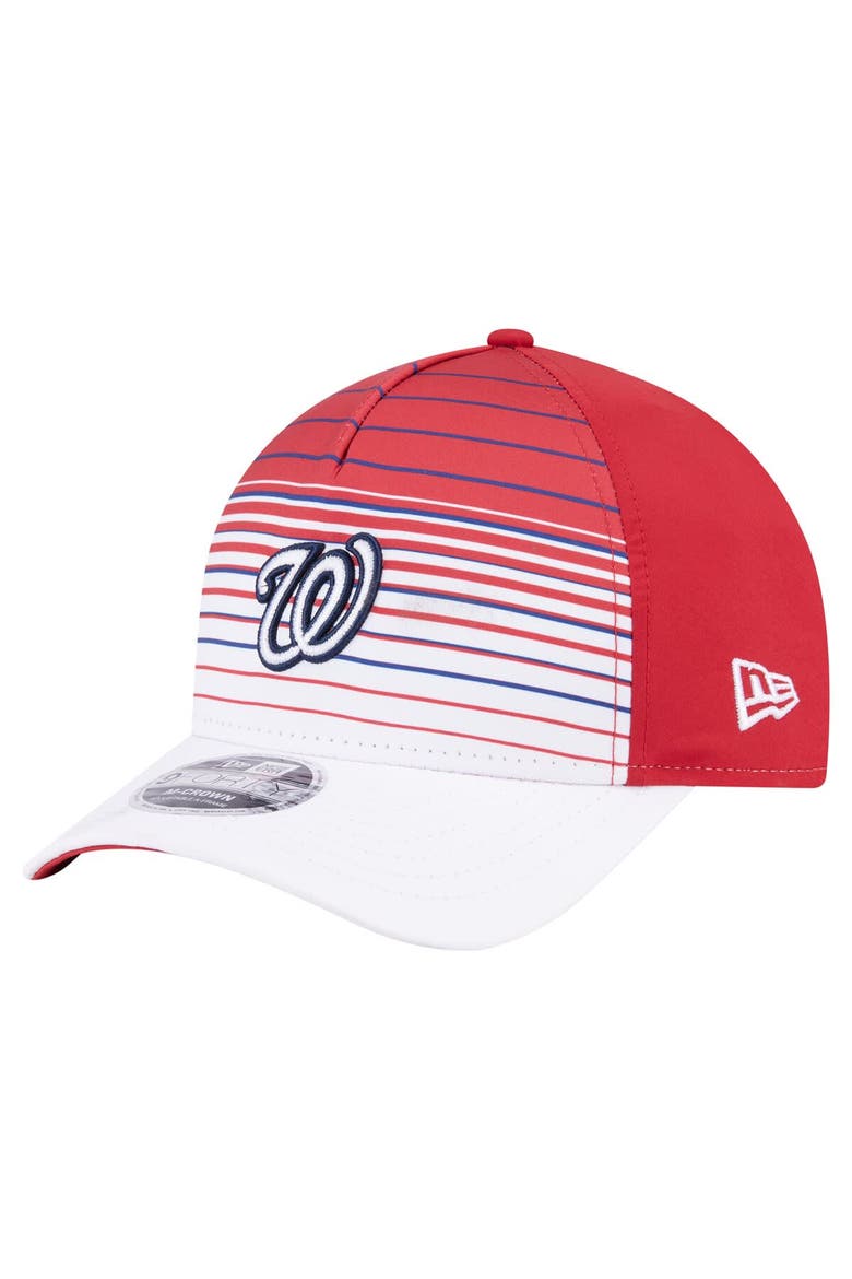 Men's New Era  Red Washington Nationals Gradient 9FORTY M-Crown Adjustable Hat, Main, color, Red