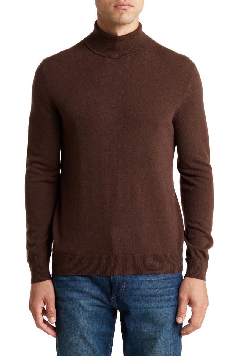 Amicale Turtleneck Cashmere Sweater, Main, color, Brn