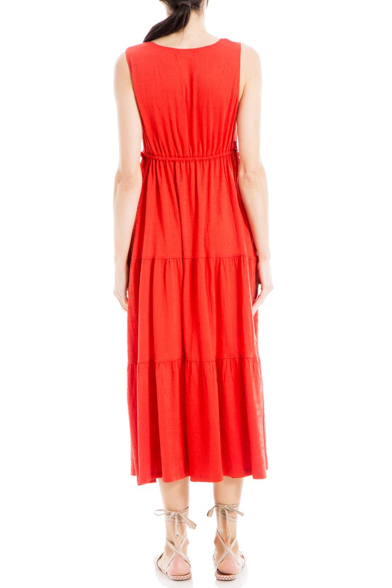 V-Neck Sleeveless Tiered Maxi Dress, Alternate, color, LAVA-LAVA