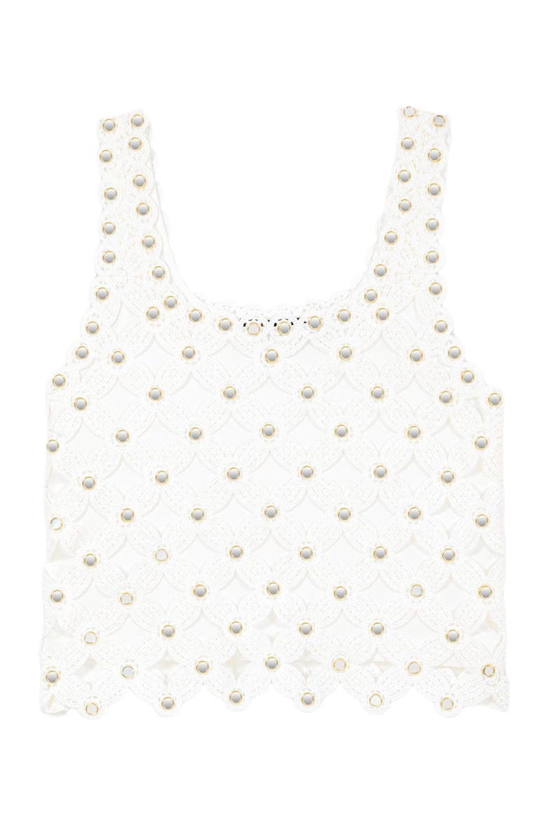 Mirrored crochet top, Alternate, color, White