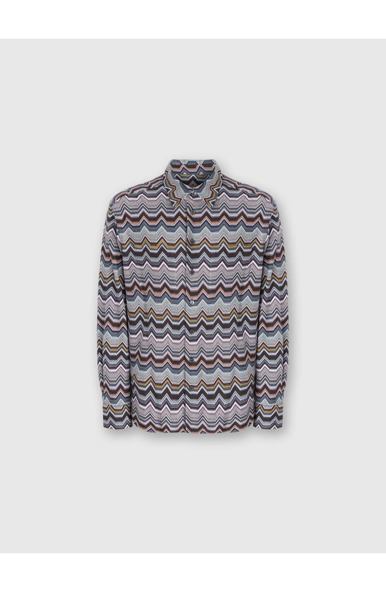 Missoni Long Sleeve Shirt With Geometric Zigzag, Main, color, Multicoloured