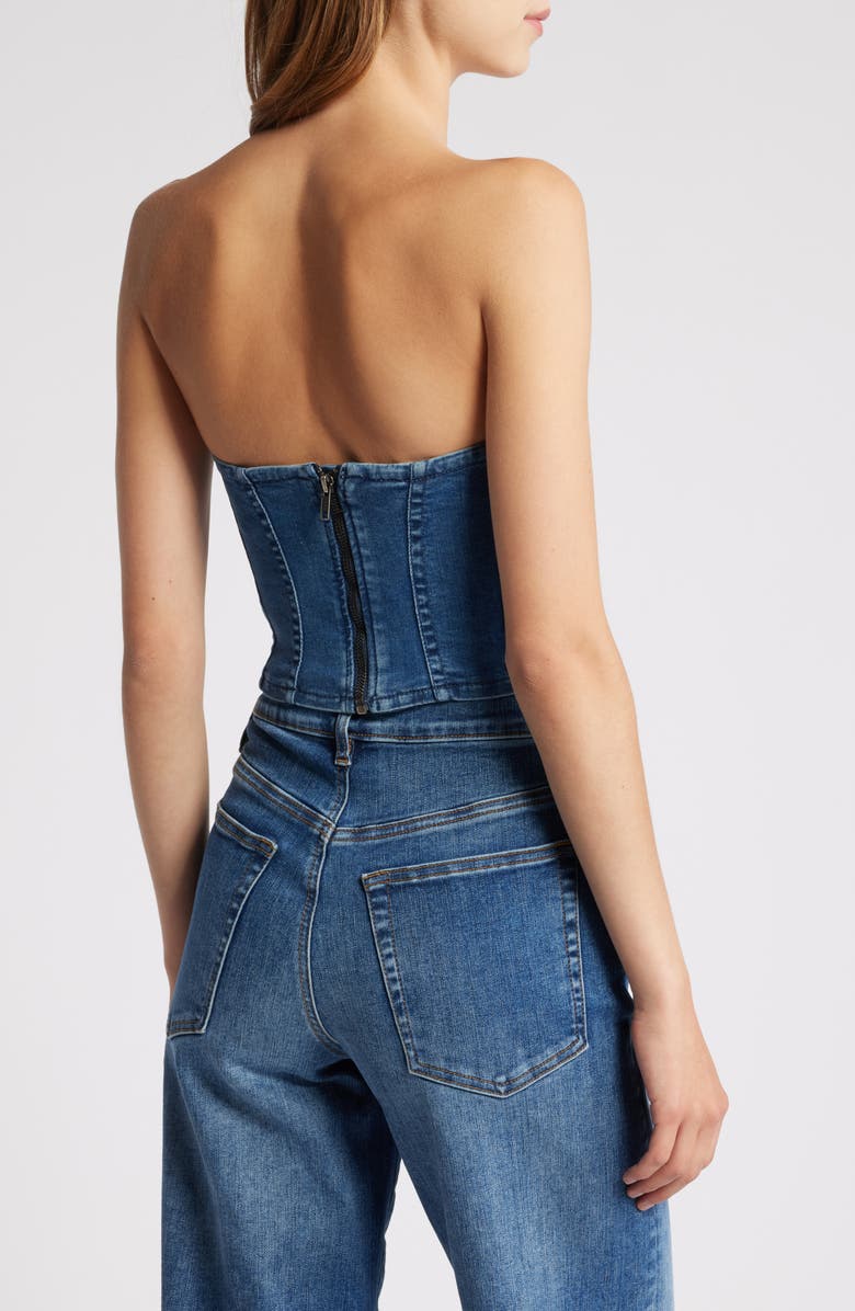 Good American Denim Corset Top, Alternate, color, 
