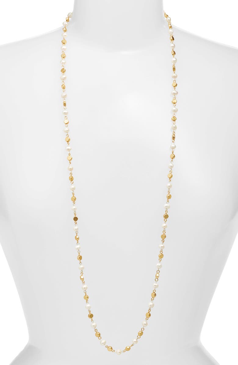 Karine Sultan Confetti Long Freshwater Pearl Necklace, Main, color, 