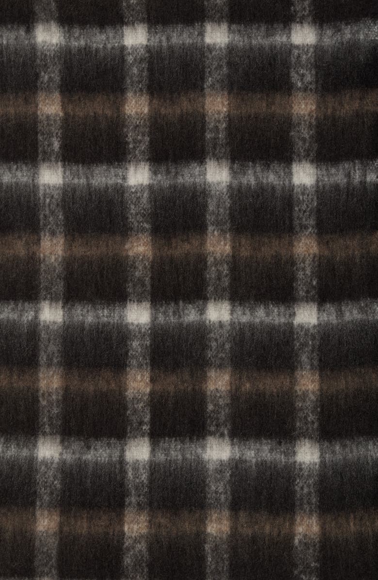MODENA Plaid Scarf, Alternate, color, Black/ Brown