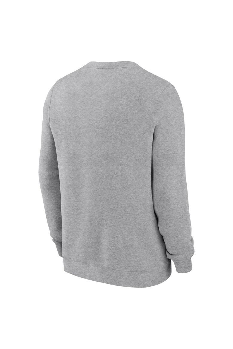 Men's Nike Heather Gray West Virginia Mountaineers Legacy Classic Tackle Twill Embroidered Arch Over Logo Pullover Sweatshirt, Alternate, color, Heather Gray