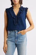 Wit & Wisdom Ruffle Accent Sleeveless Top