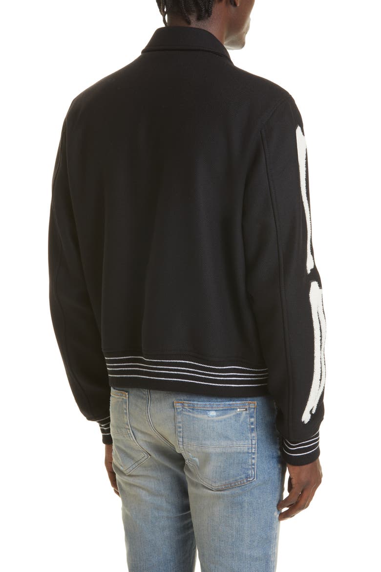 Bones Wool Varsity Jacket, Alternate, color, BLACK