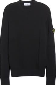 Stone Island Compass Patch Rib Virgin Wool Crewneck Sweater
