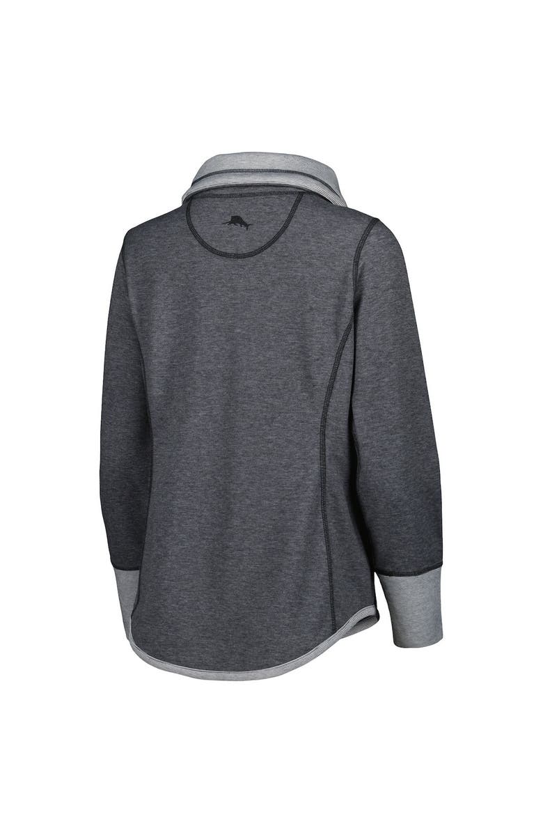 Tommy Bahama Women's Tommy Bahama Heathered Black Cleveland Browns Sport Sun Fade Full-Zip Sweatshirt, Alternate, color, Heather Black