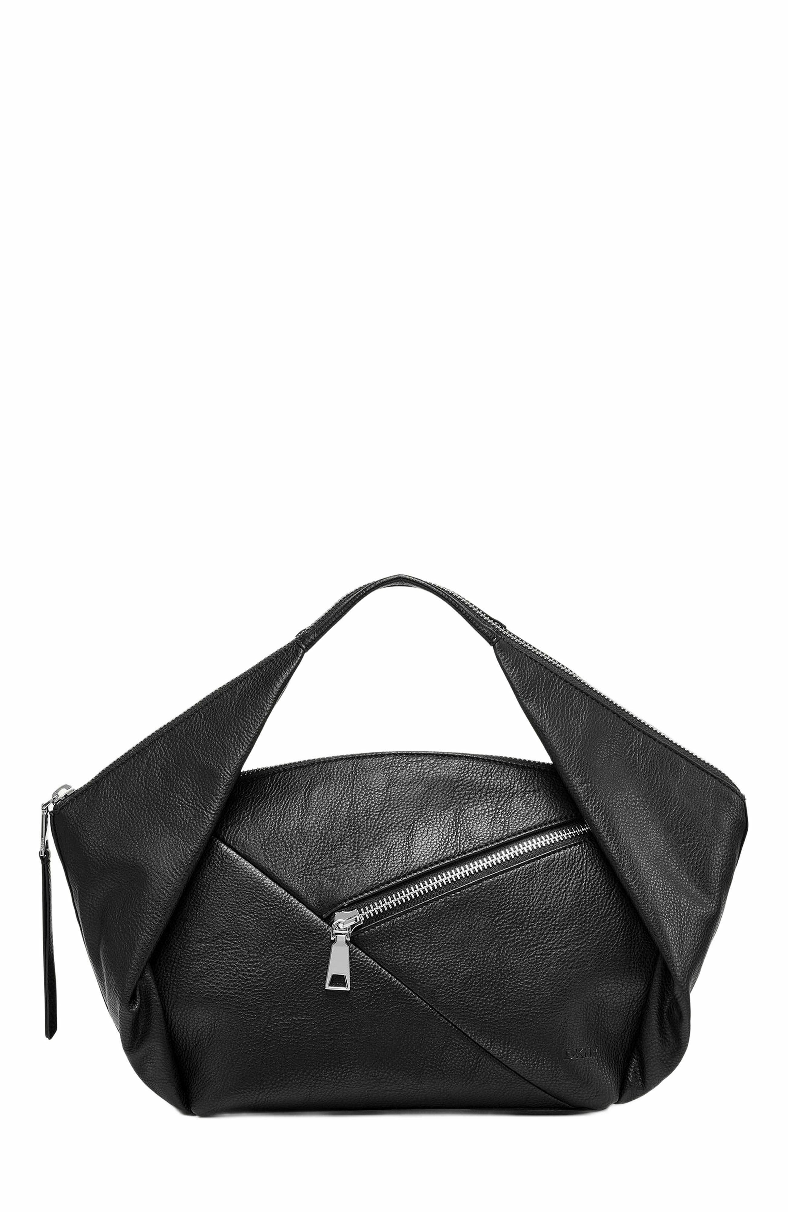 DKNY Monroe Satchel, Main, color, Black/Silver