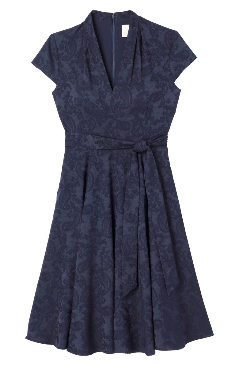 Gal Meets Glam Collection Gloria Paisley Jacquard Fit & Flare Dress, Alternate, color, 