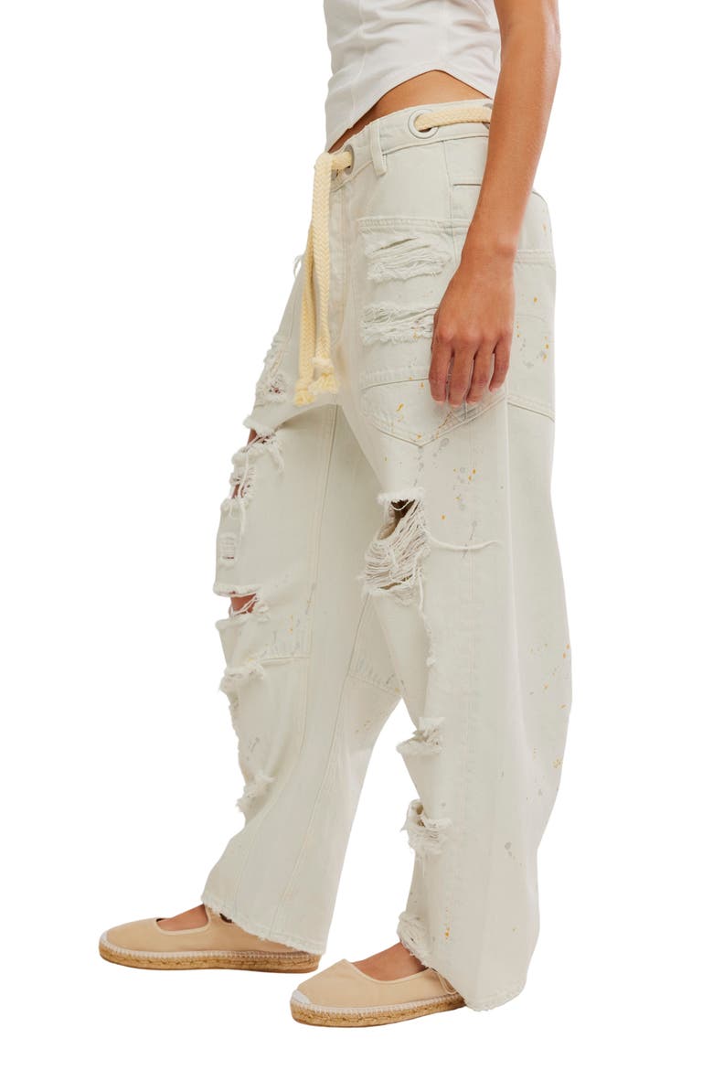 We The Free Moxie Mid Rise Barrel Jeans, Alternate, color, SEA MIST