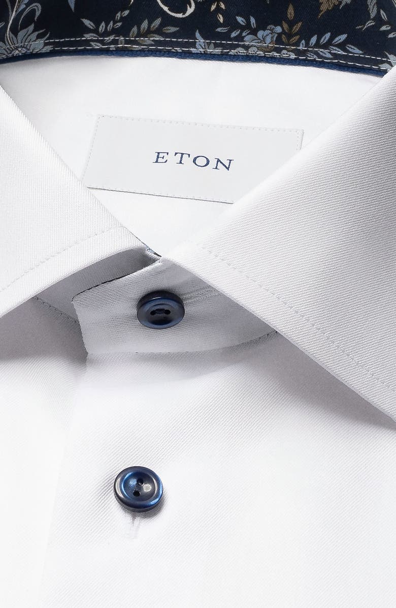 Eton Contemporary Fit Organic Cotton Dress Shirt, Alternate, color, White