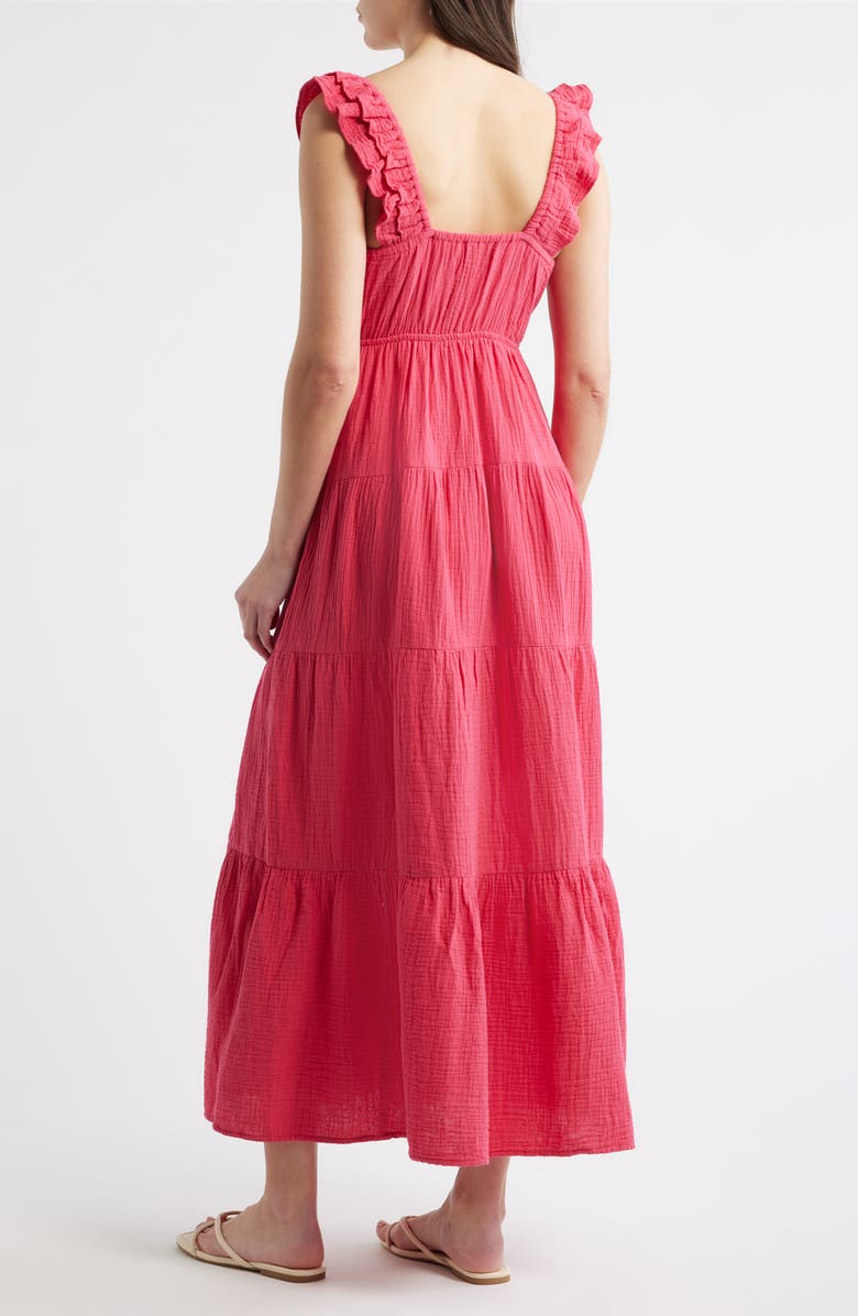 CITY BLUES Empire Waist Maxi Dress, Alternate, color, Bright Rose
