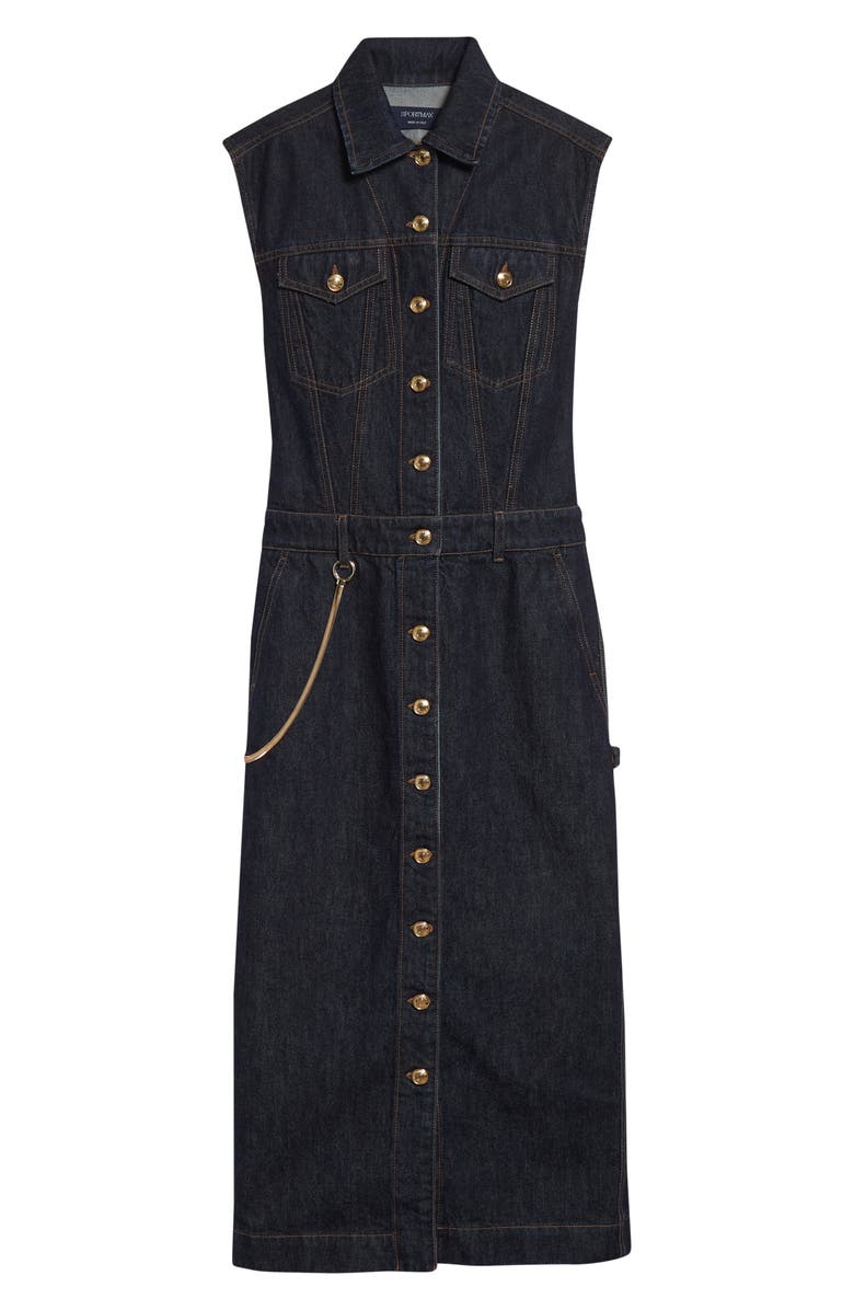 SPORTMAX Farfalla Sleeveless Denim Utility Dress, Alternate, color, Midnight Blue