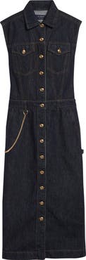 SPORTMAX Farfalla Sleeveless Denim Utility Dress