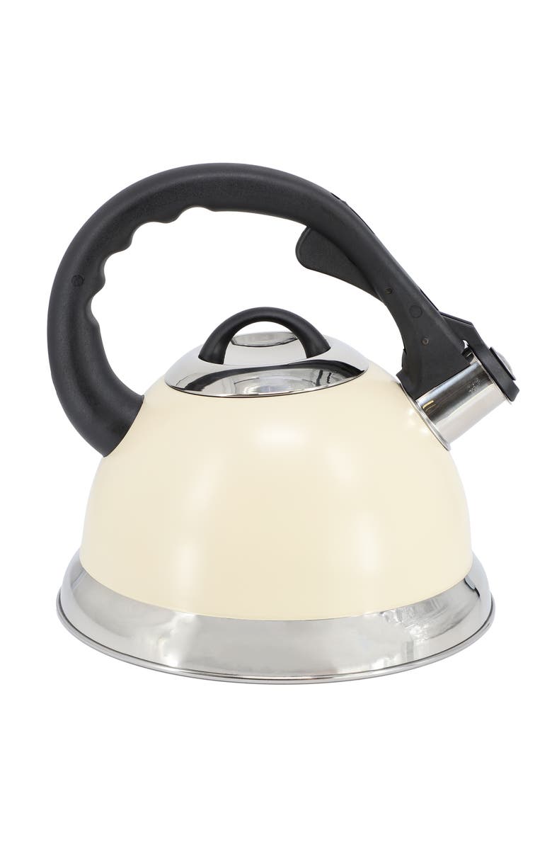 Mr. Coffee Clarefield 2.4 Quart Stainless Steel Whistling Tea Kettle, Alternate, color, White