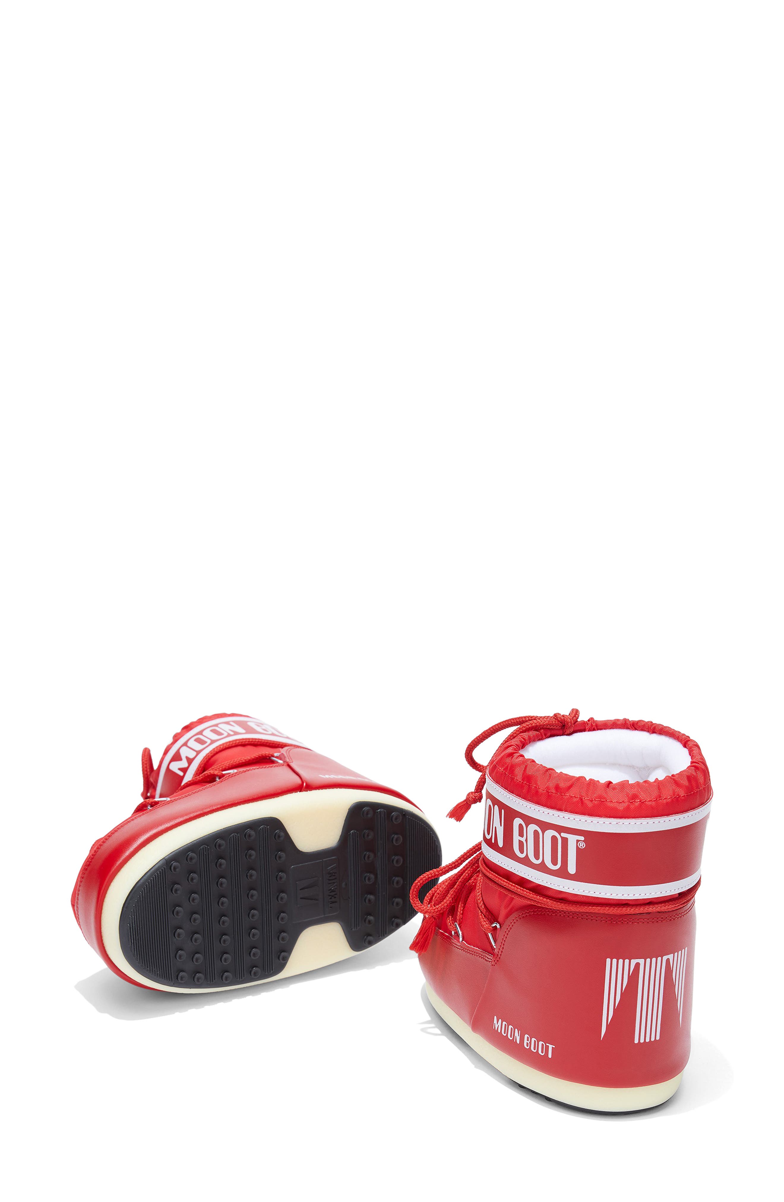 Moon Boot<sup>®</sup> Classic Low 2 Water Repellent Nylon Boot, Alternate, color, Red/ Red