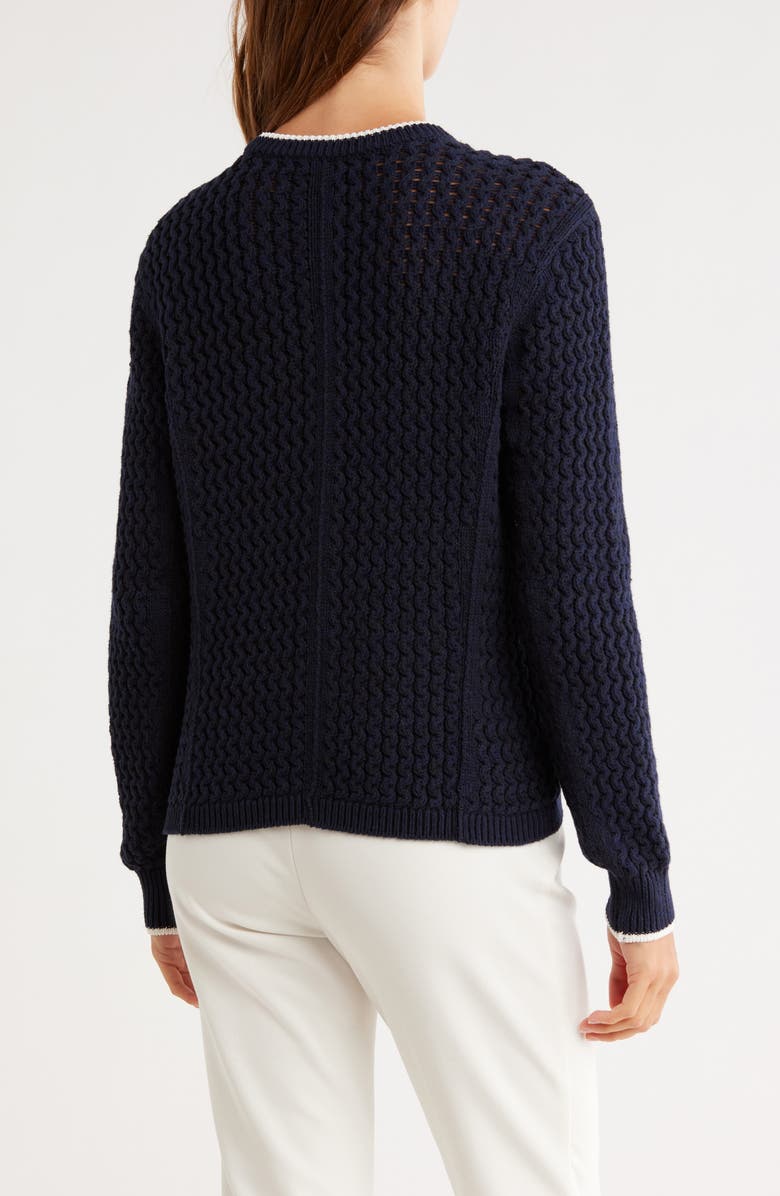 rag & bone Daria Textured Cotton Blend Cardigan, Alternate, color, Navy