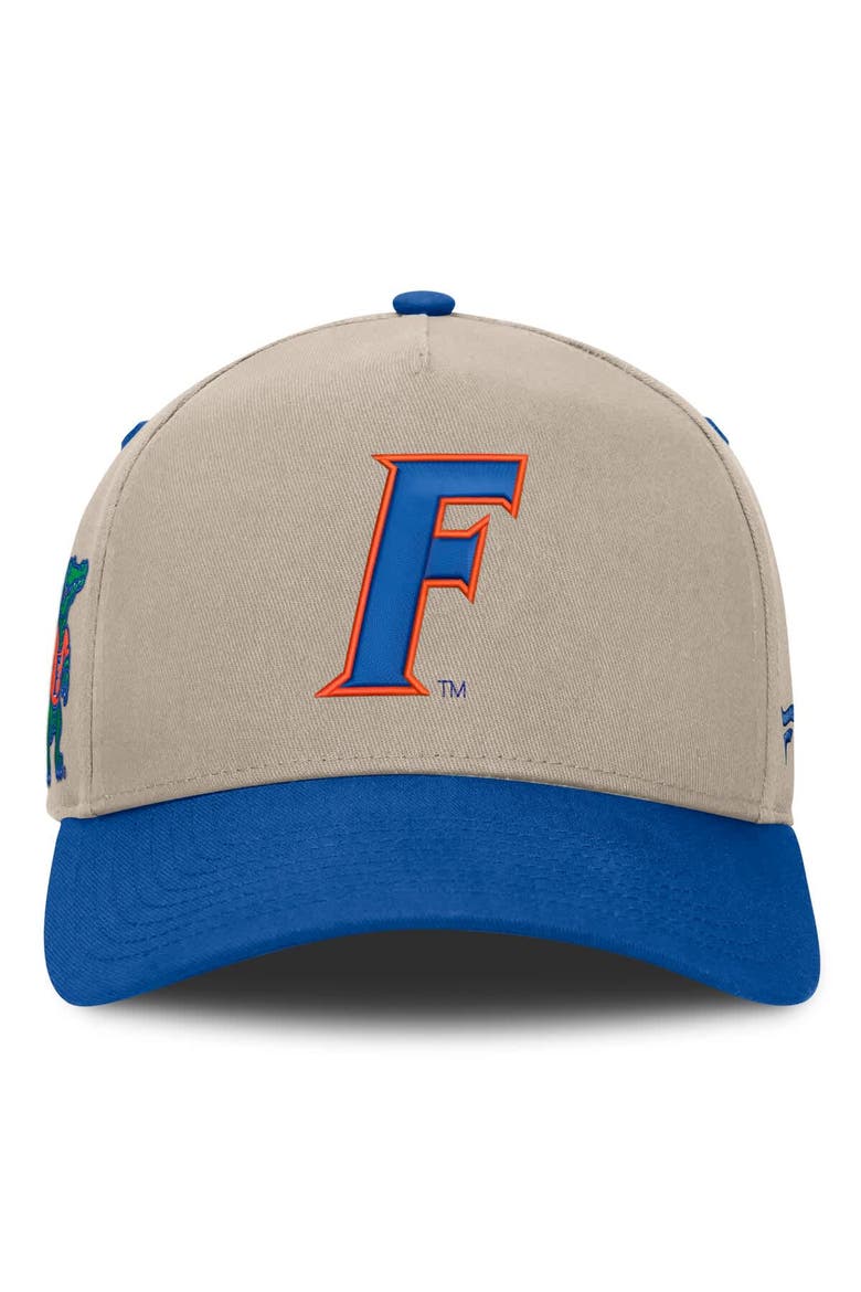 Men's Fanatics  Stone/Royal Florida Gators Veteran Two-Tone Adjustable Hat, Alternate, color, Stone