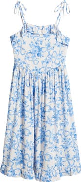 Nordstrom Kids' Floral Ruffle Tie Strap Sundress