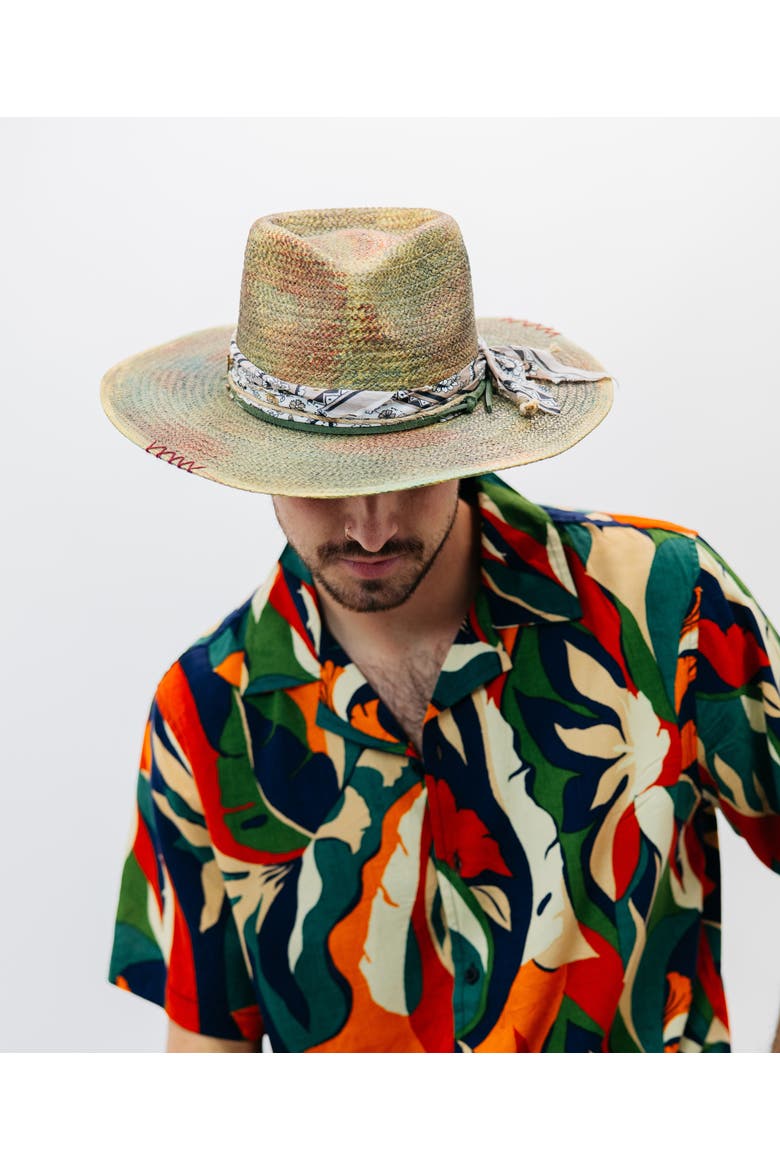 Peidmont Straw Hat, Alternate, color, GREEN
