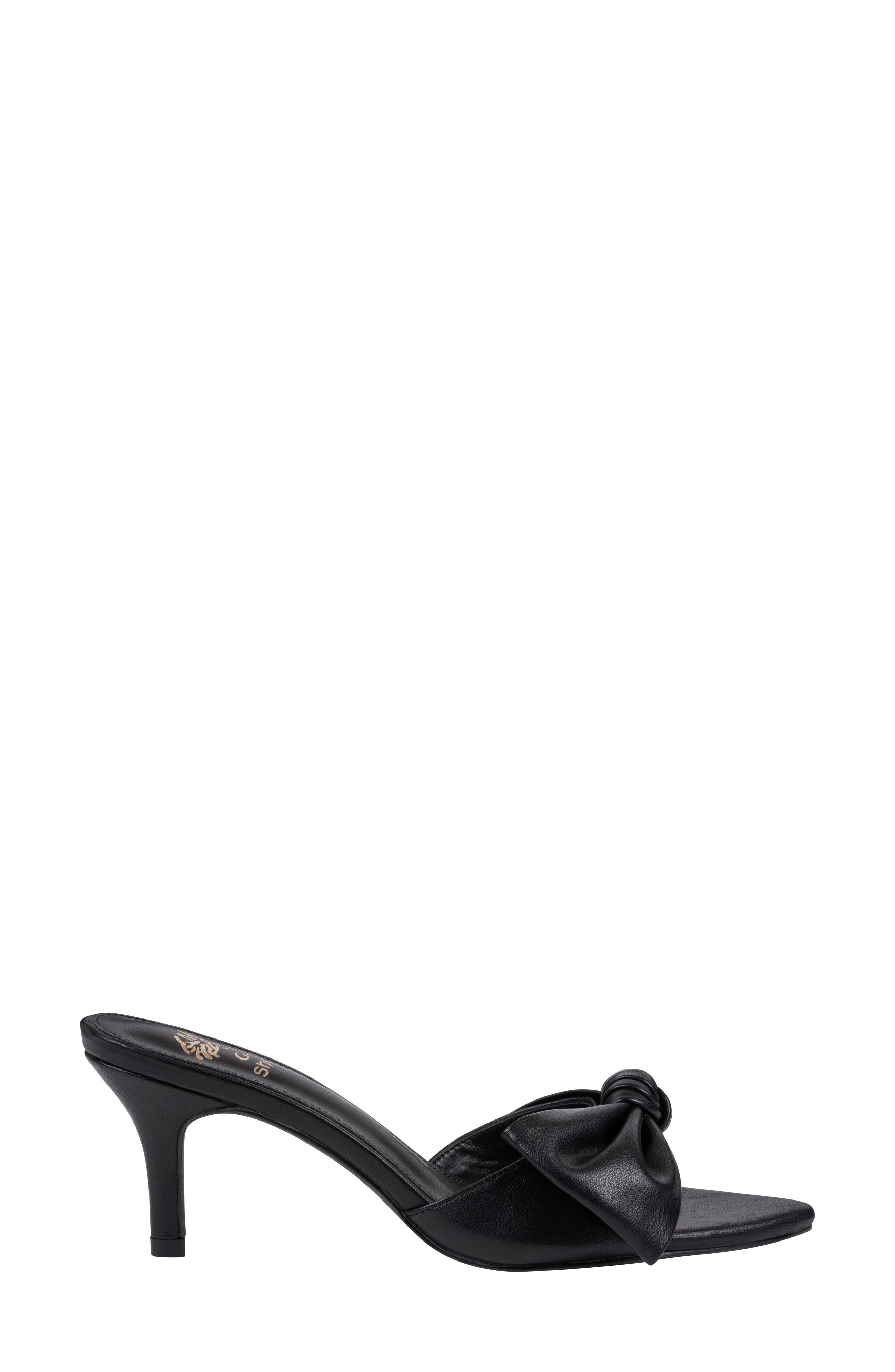 GOOD CHOICE NEW YORK Carmen Bow Slide Sandal, Main, color, Black