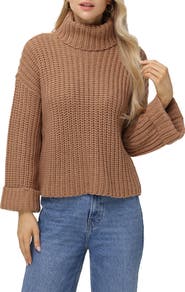 525 America Vida Bell Sleeve Turtleneck Sweater