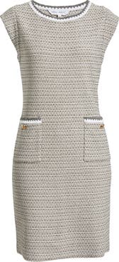 Ming Wang x Tanya Foster Knit Tweed Sheath Dress