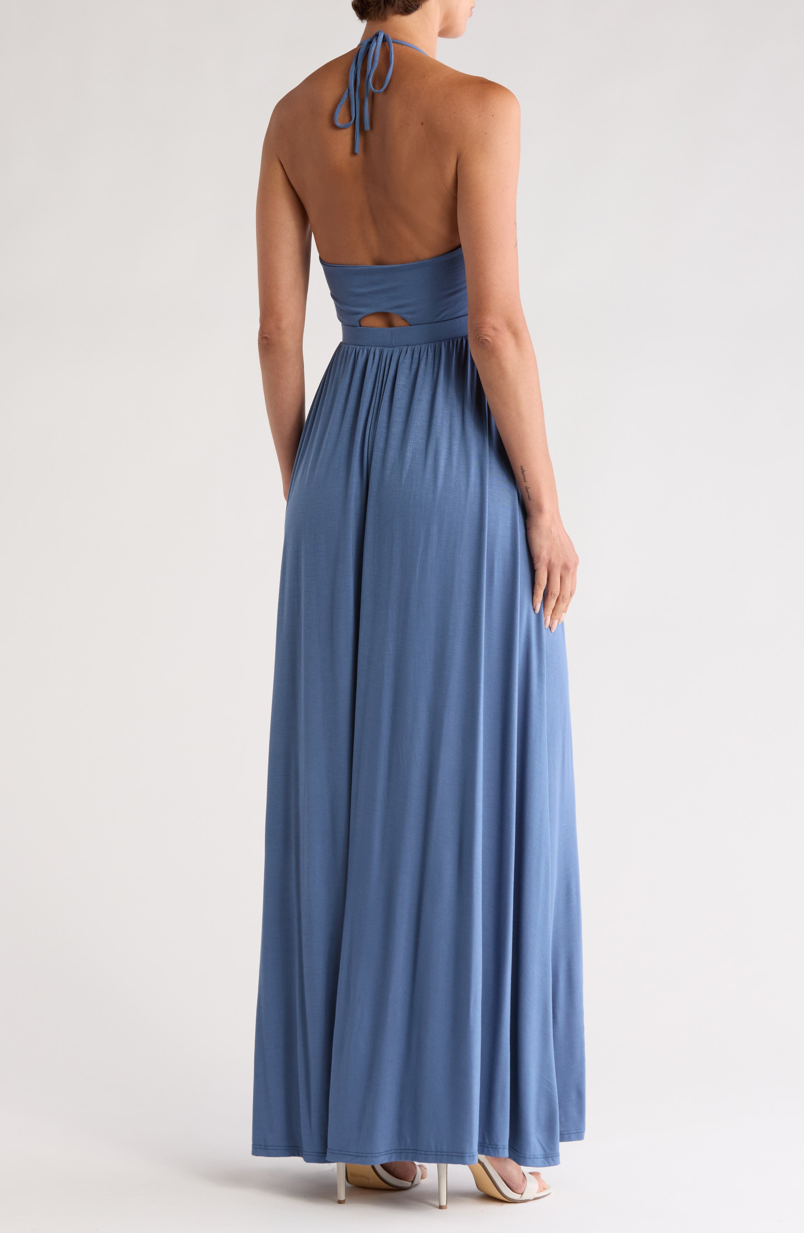 GO COUTURE Halter Neck Keyhole Maxi Dress (Women) | Nordstromrack