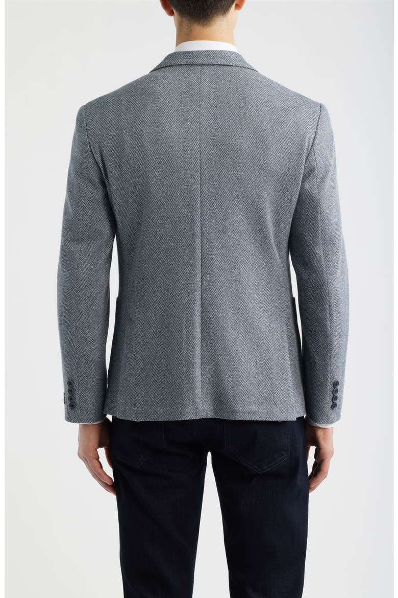 Henrik Trim Fit Grey Herringbone Knit Cotton Blend Sport Coat, Alternate, color, GREY OSCAR HERRINGBONE